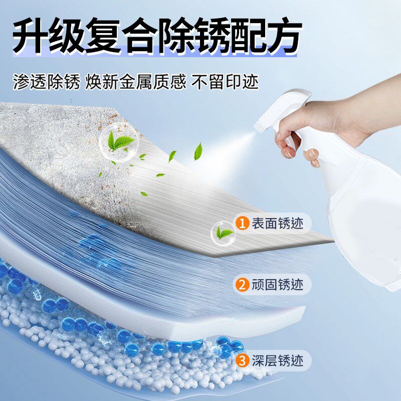 不锈钢除锈剂强力清洗锈迹金属快速去除电梯扶手铁生锈专用光亮剂