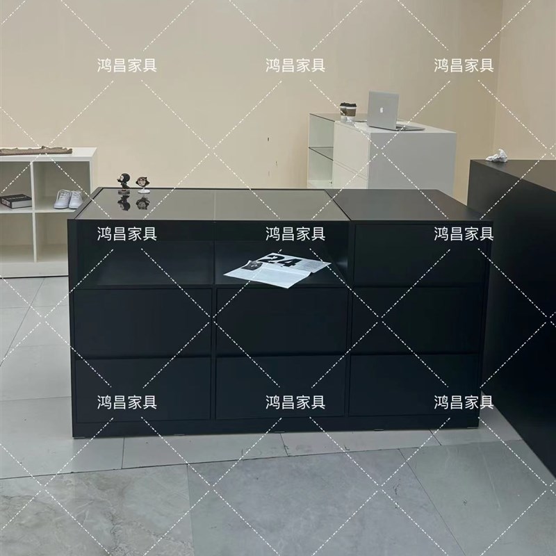 鸿昌家具定制收银台中岛柜吧台流水台展示柜斗柜