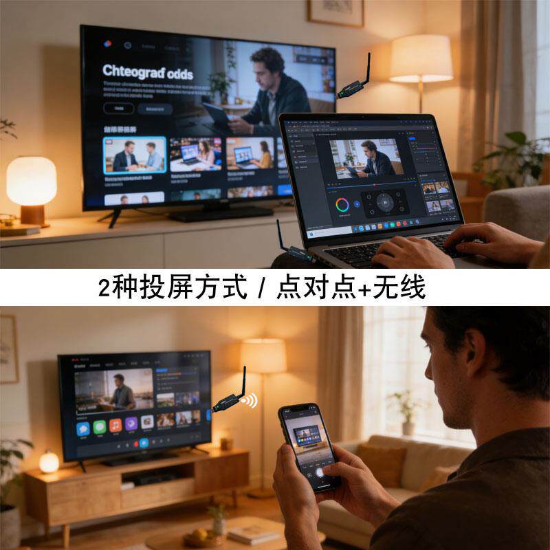 HDMI无线投屏器手机平板笔记本电脑录像机高清视频电视投影同屏器