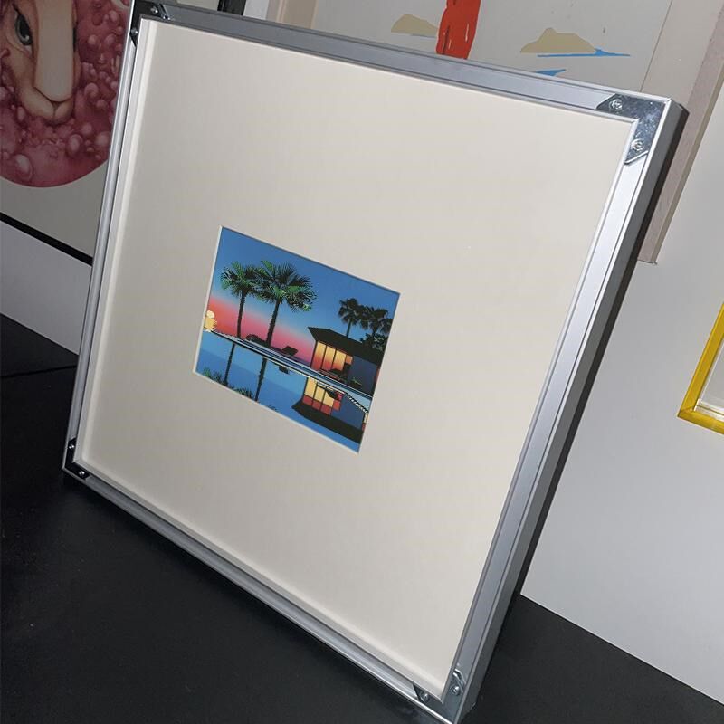 DIY铝型画框工业平替外框30*30装裱照片带卡纸铝合金银色相框装饰