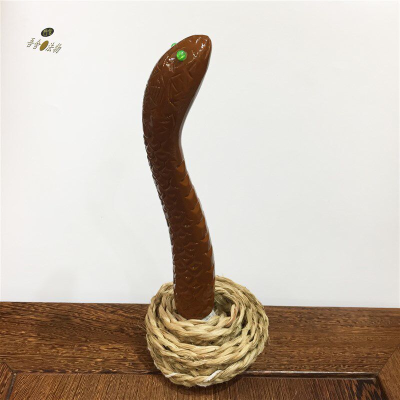 实木樟木手工蛇头法绳一套天然麻绳道家用品法器道士法坛摆件装饰
