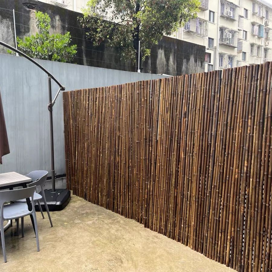 碳化竹篱笆防腐围墙护栏竹排竹栅栏背景花园阳台庭院别墅日系定做
