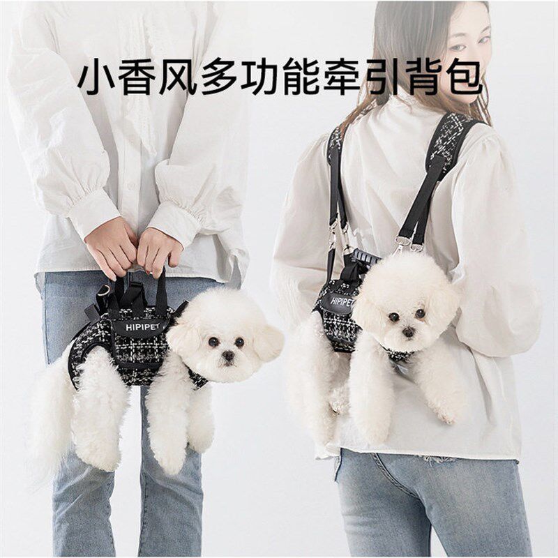宠物户外出行手提包可牵引外出遛狗横背狗包猫包小型犬斜跨单肩包
