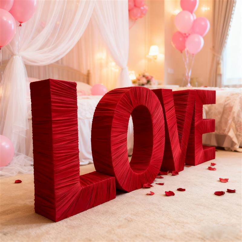 订婚宴立体LOVE实木红色囍字摆件婚礼布置装饰道具结婚喜庆用品