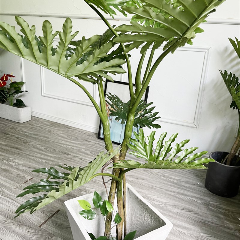 北欧热情春芋叶 PU干130高仿真植物落地盆栽带盆花园景观装饰摆设