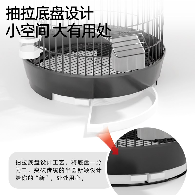 鹦鹉笼鸟笼子虎皮玄凤圆形金属笼大全小八哥大号笼子专用豪华别墅