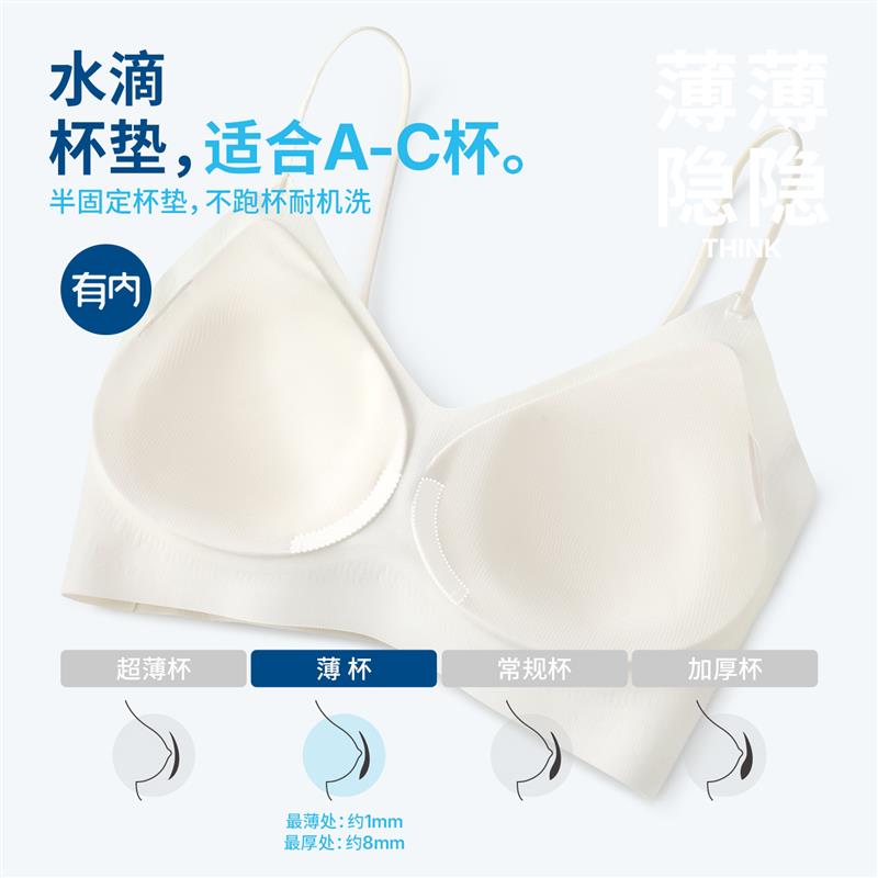 有内文胸内衣女美背2026新爆款粉底液细肩带胸大显小无钢圈胸罩