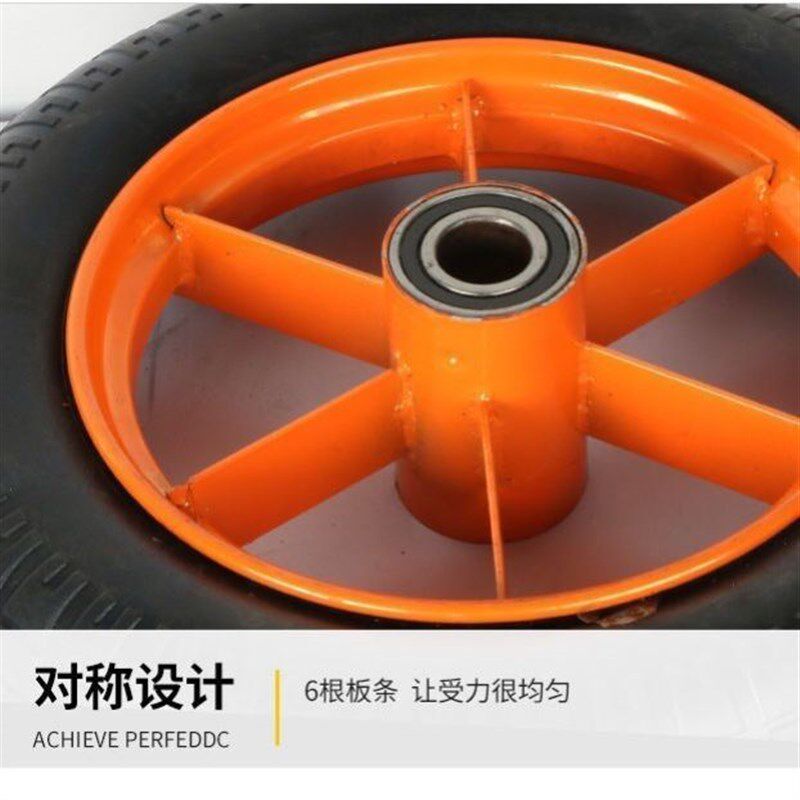 16寸实心轮防爆防扎300-10橡胶轮胎胎手推车老虎车轮子16寸一体轮