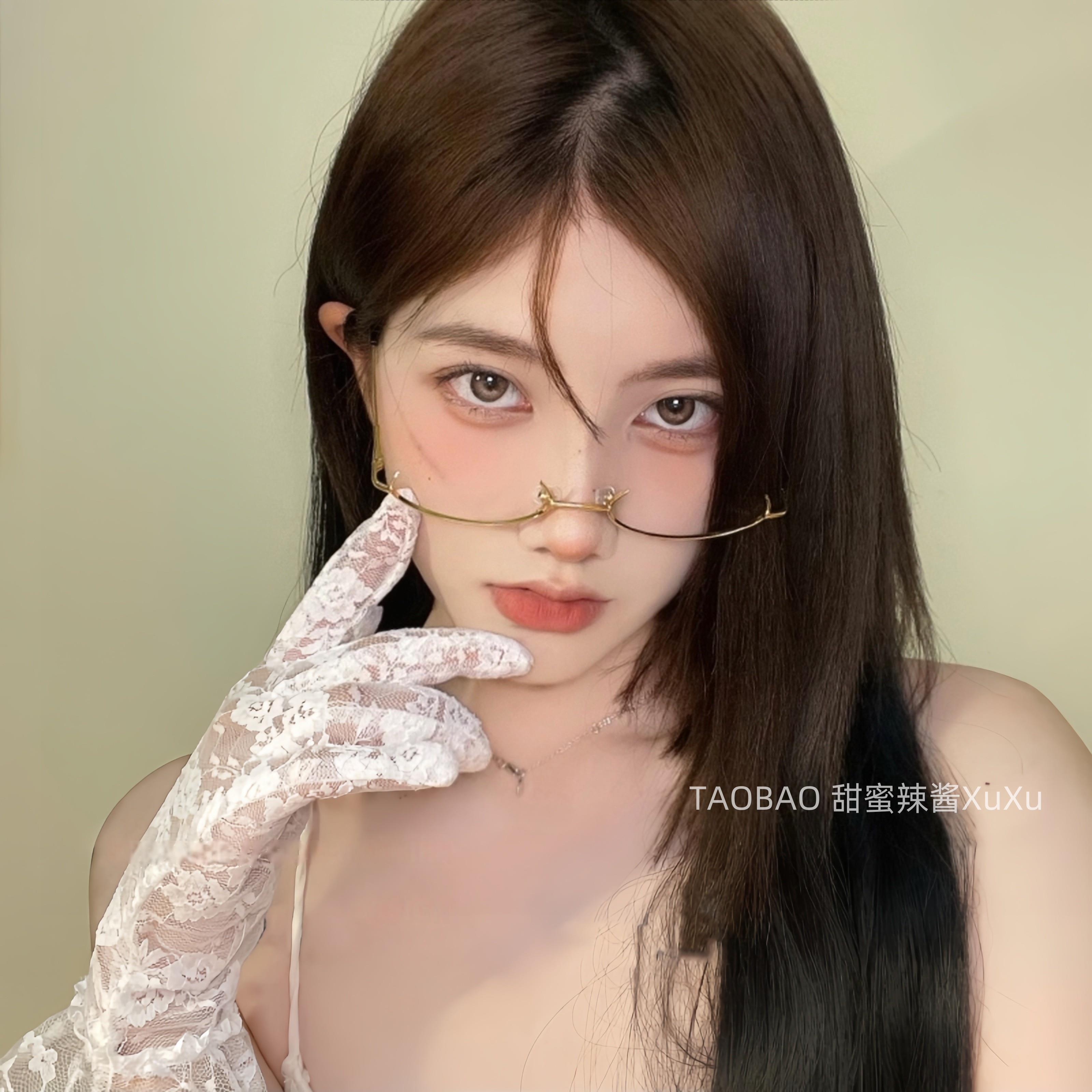 网红下半框眼镜女装饰镜架无镜片眼睛御姐纯欲直播主播秘书眼镜框