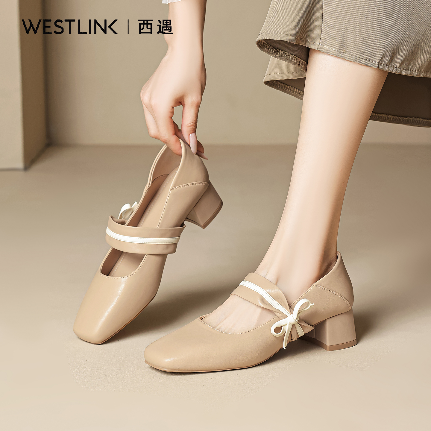 西遇官方旗舰店温柔晚晚玛丽珍鞋