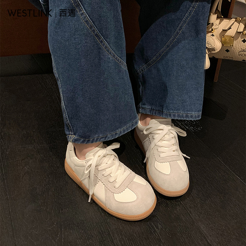 西遇米白色德训鞋女2025春季