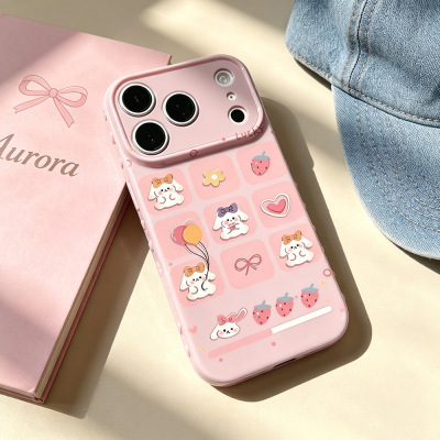 格子小兔适用手机壳苹果16/15pro防摔新款iPhone17/17PM保护套13