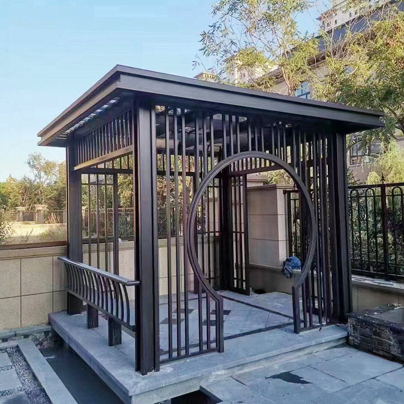 铝合金凉亭 新中式别墅庭院遮阳铝合金凉亭 景点公园阳光房休闲亭