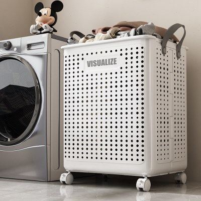 脏衣篓家用可折叠卫生间浴室颜值大容量落地洗衣收纳带轮脏衣篮,收纳整理,脏衣篮,淘宝优惠券,粉丝福利购,淘宝优惠卷