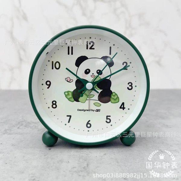 新款好卖熊猫卡通圆形金属静音BB闹学生床头座钟 厂家销售,家居饰品,台钟/闹钟,淘宝优惠券,粉丝福利购,淘宝优惠卷