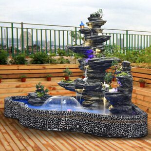 大型假山流水喷泉摆件花园庭院别墅酒店阳台室外瀑布鱼池景观造景