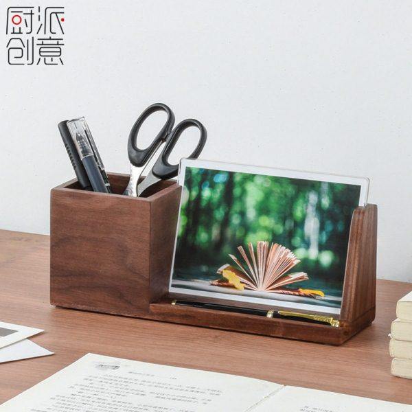 桌面实木多功能笔筒收纳盒档公室毕业季学生镭射LOGO打印照片,收纳整理,首饰盒,淘宝优惠券,粉丝福利购,淘宝优惠卷