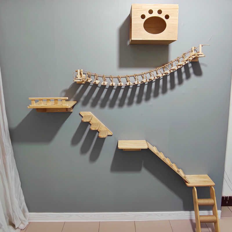 猫爬架配件实木猫护栏围栏宠物猫笼猫别墅栅栏猫咪家用木柜防摔栏图片