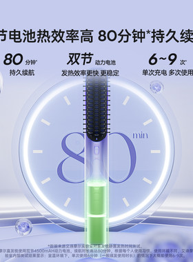 艾诗摩尔负离子直发梳两用蓬松不伤发持久直板自动无线便携卷发棒