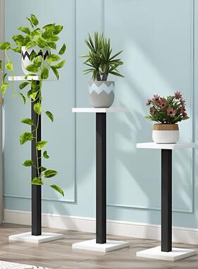 花盆架客厅吊兰架简约现代花几单脚钢木架阳台花盆置物架落地花架