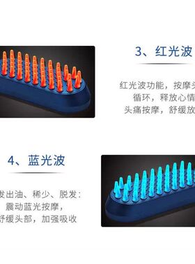 健发神器经络疏通光疗头皮按摩仪养发白发电动头疗红光增发乌发梳
