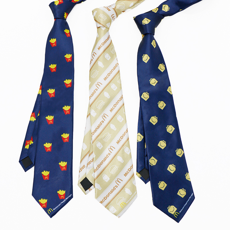 新款麦当劳经理领带男 餐厅部经理 人事经理领带8Scm定制 可开票