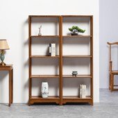 鸡翅木书架组合新中式 全s实木落地置物架展示柜玄关隔断架简约书