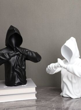 简约树脂书档样板房书房酒店客A厅家居工艺品摆件抽像人物装饰