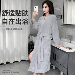 美容院浴袍女客定制logo秋冬睡袍四季 浴衣 款 加厚吸水温泉家用男士