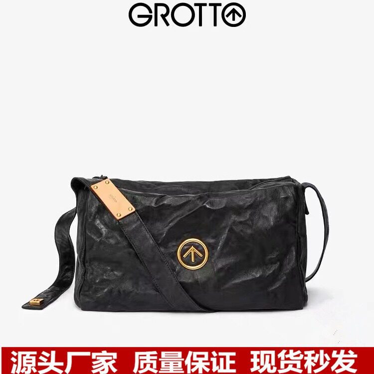 仅亏一天 G乐黑石真皮大容量单肩斜挎软包男女百搭男女款托特包有
