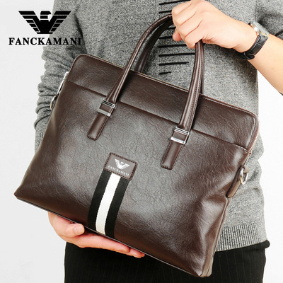 众男包手提包男士横款公文包商务背包单肩斜挎电脑包6012