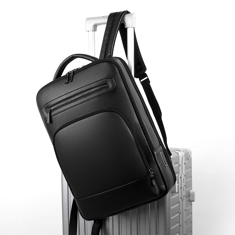 麦克袋鼠商务双肩包高档男士背包时尚多功能大容量16寸电脑包男士