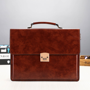 仅亏一天新款 简约男士商务手提包密码锁公文包大容量公务公事包