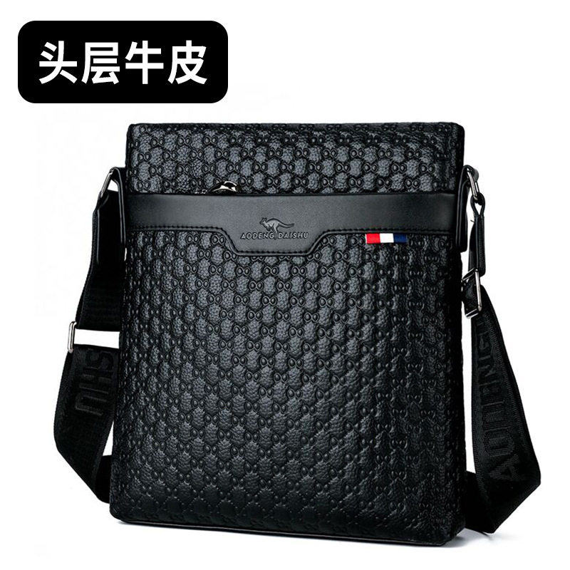 仅亏一天新款 真皮男包单肩斜挎出差便携压花小方包商务休闲男士,箱包皮具/热销女包/男包,通用款女包,淘宝优惠券,粉丝福利购,淘宝优惠卷