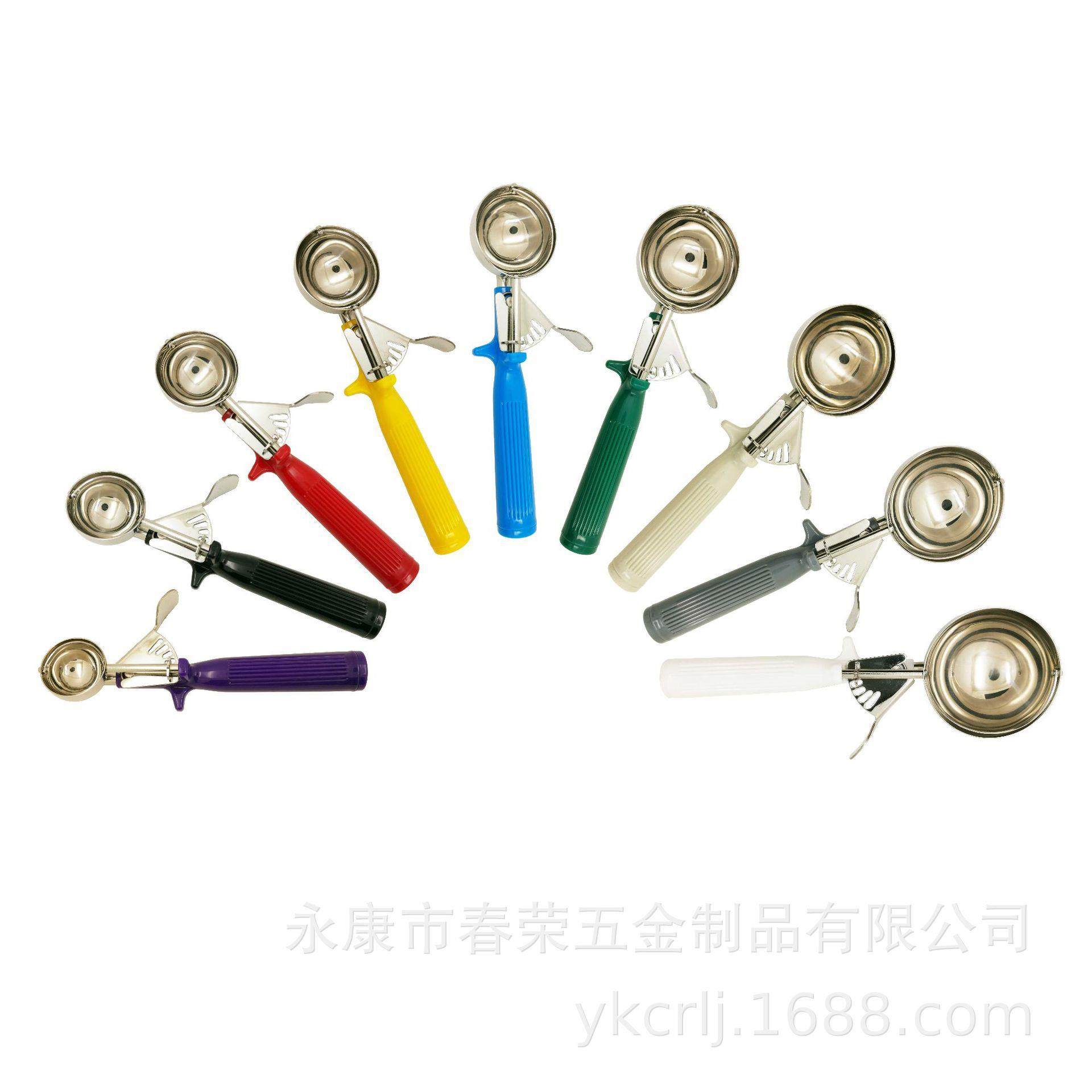 【生产】304不锈钢冰淇淋勺,塑料柄雪糕勺,冰淇淋挖球器,冰激凌勺