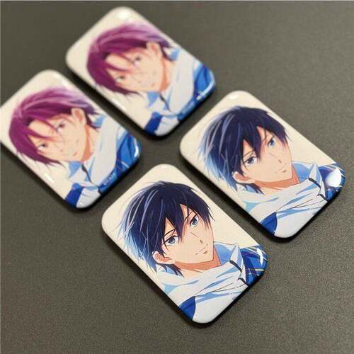 日谷七濑遥松冈凛十周年方形吧唧 Free!男子游泳部谷子吧唧周边