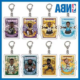 搞笑NBA钥匙扣科比詹姆斯库里杜兰特透明亚克力挂件球星明星周边