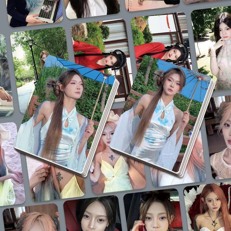 网红康琴枝高颜小卡55张主播周边精美盒装照片拍立得三寸lomo闪卡图片