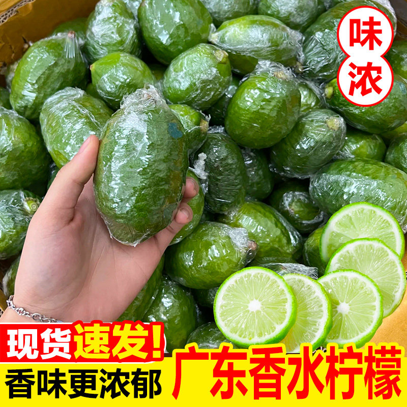 广东香水柠檬新鲜正宗青柠檬无籽大果一级果应当季水果奶茶店专用