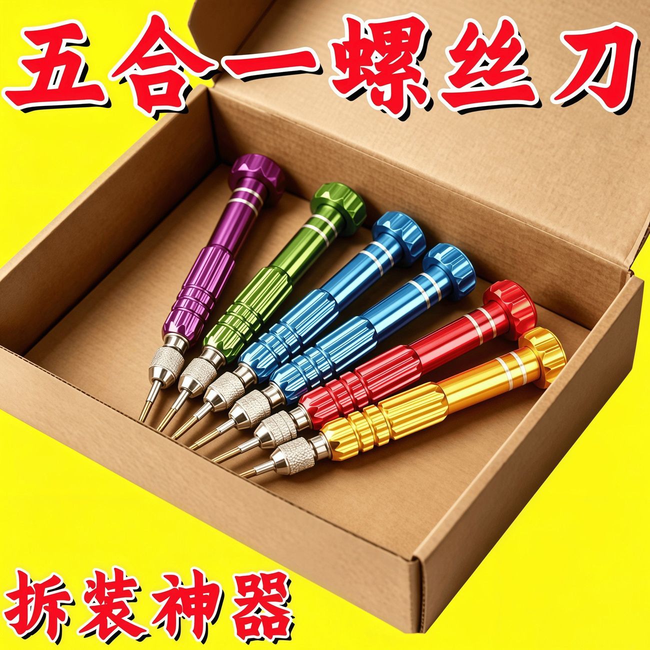 适用于眼镜维修手机拆机螺丝刀套装磁吸刀头十字一字五合一套装图片