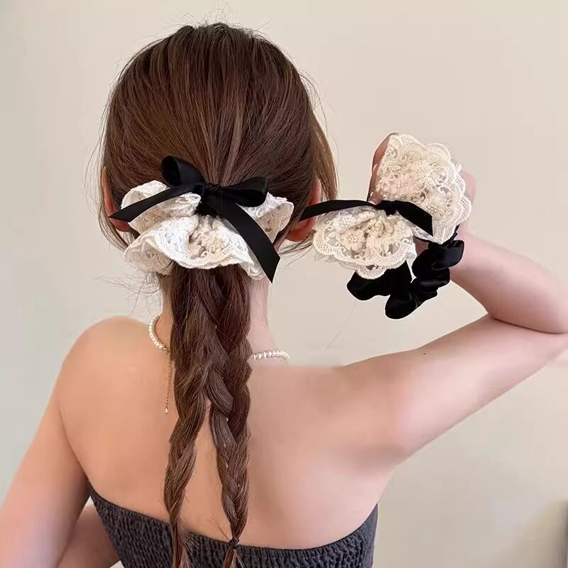 法式少女蕾丝花边蝴蝶结发圈