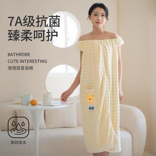 浴巾女柔软抗菌家用2025新款 浴裙可穿式 洗澡全身裹巾吸水速干浴衣