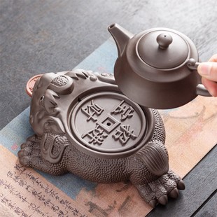 创意紫砂壶承壶垫家用功夫茶具金蟾摆件蓄水干泡茶台茶托盘海茶宠