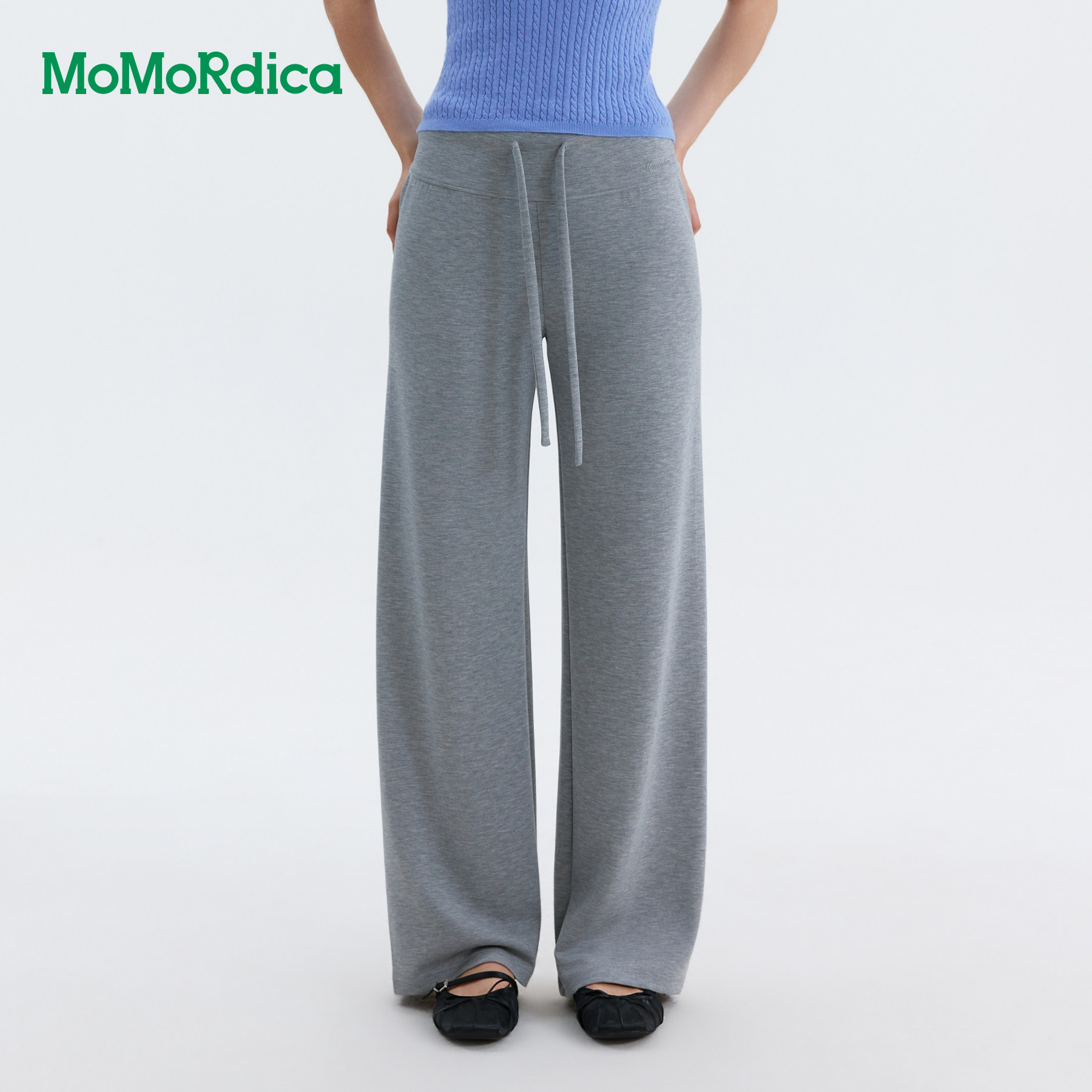 Momordica显瘦舒适百搭莫代尔直筒豆乳裤休闲长裤女