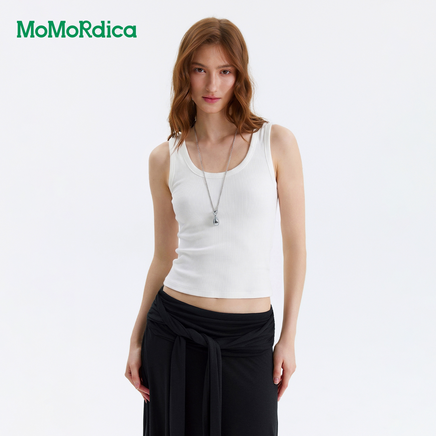 Momordica U领针织背心女夏季新款内搭外穿简约修身型百搭上衣女