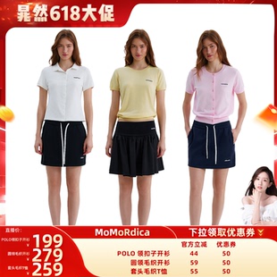 【晁然618】Momordica polo领扣子开衫/圆领毛织开衫/套头毛织T恤