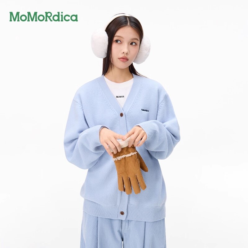 Momordica26新款宽松版型针织开衫长袖外套/灯芯绒阔腿休闲长裤女
