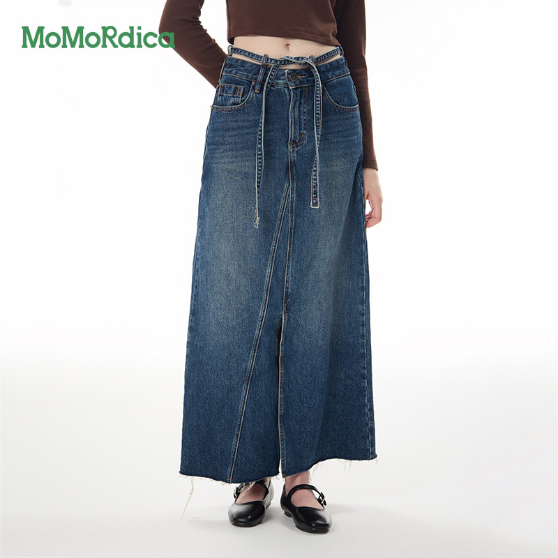 MoMoRdica2025秋季高腰牛仔裙