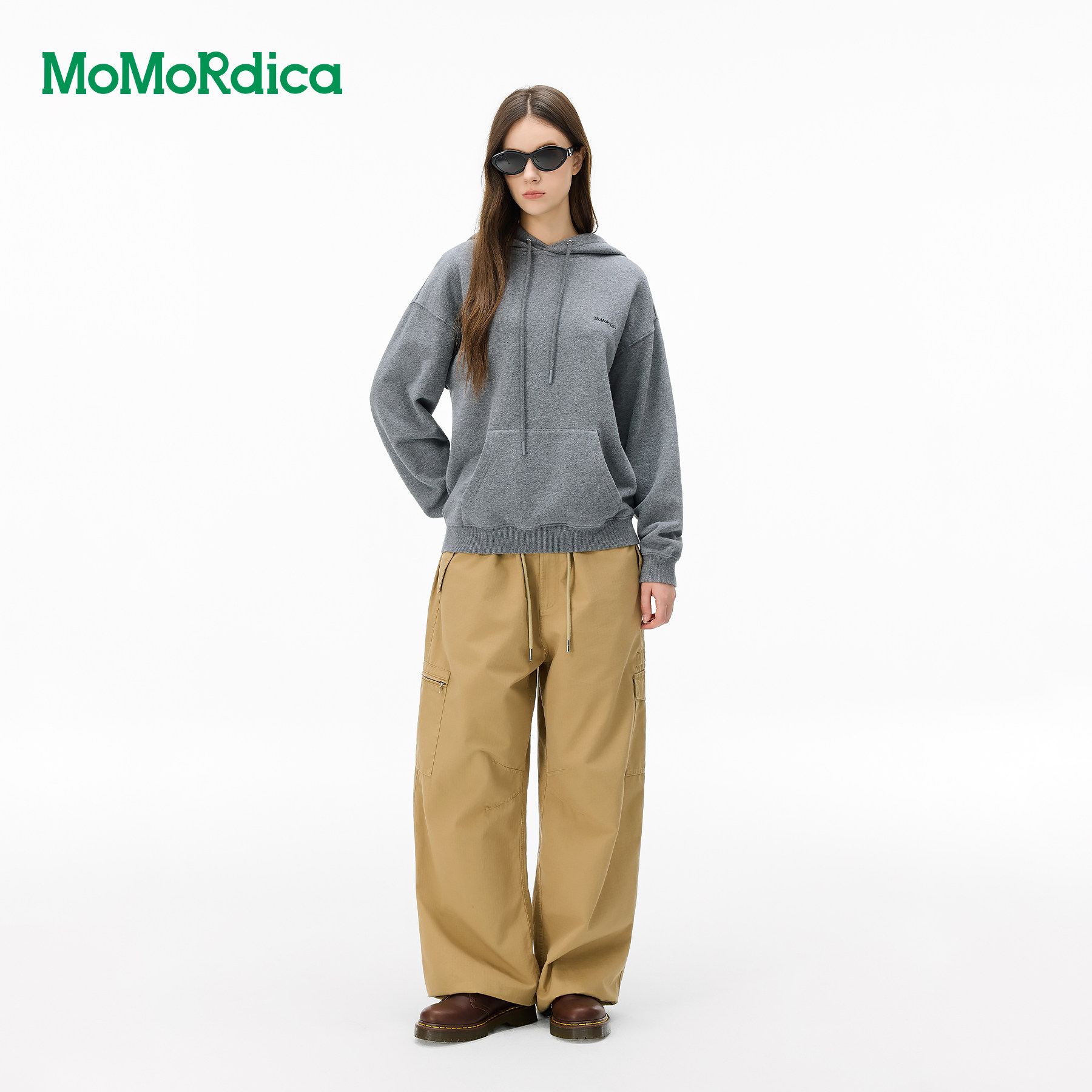 Momordica休闲运动风连帽卫衣/百搭无袖马甲/通勤卫衣开衫外套女