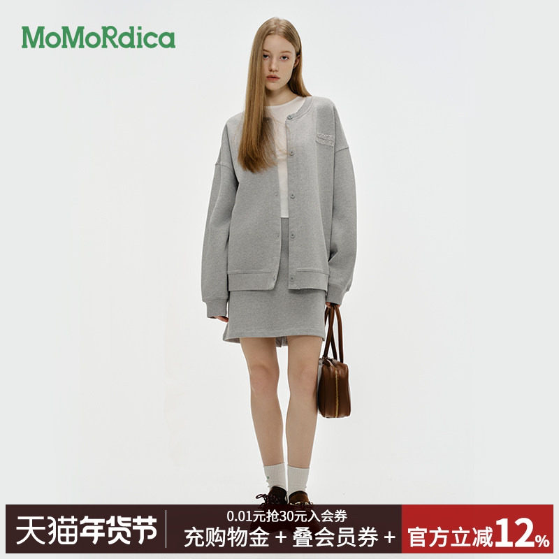 【清仓】Momordica新款2025秋季宽松外套落肩袖纯棉卫衣